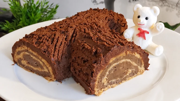 Tronco de Navidad sin horno,