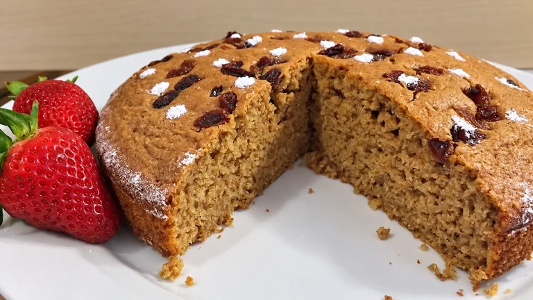 Tarta integral, canela y manzana,