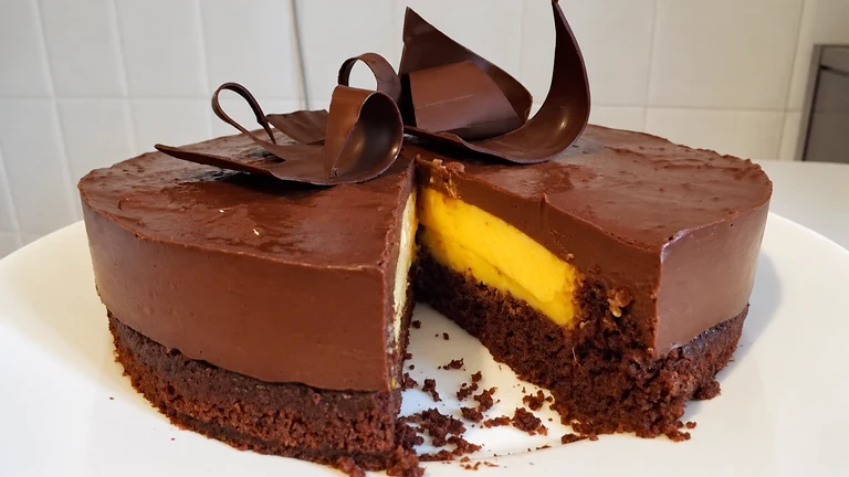 tarta de chocolate, crema de naranja,
