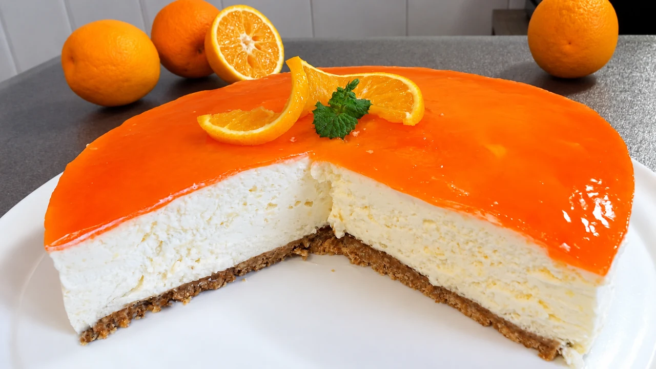 Tarta de naranja, sin horno,