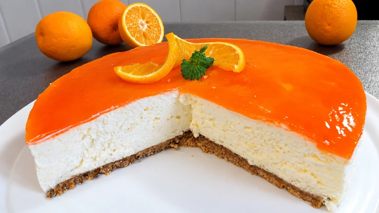 Tarta de naranja, sin horno,