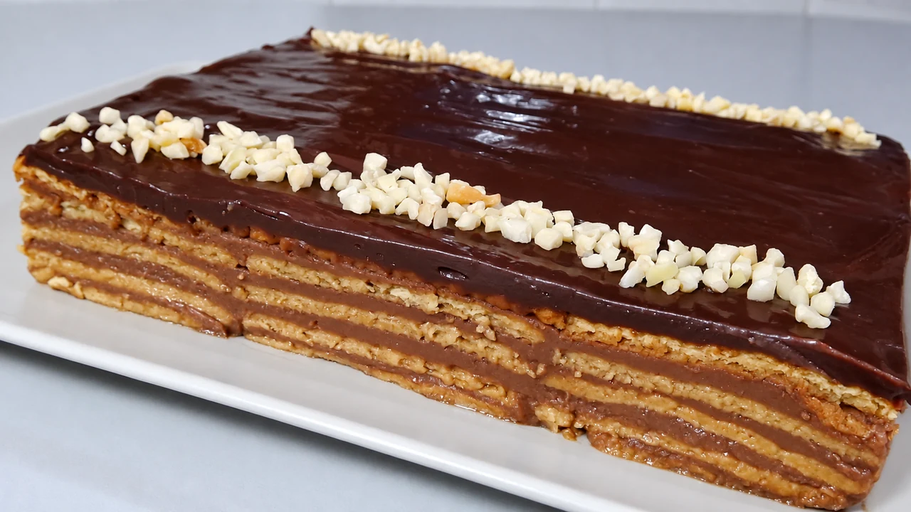 Tarta de la abuela. crema de chocolate, Crema pastelera,