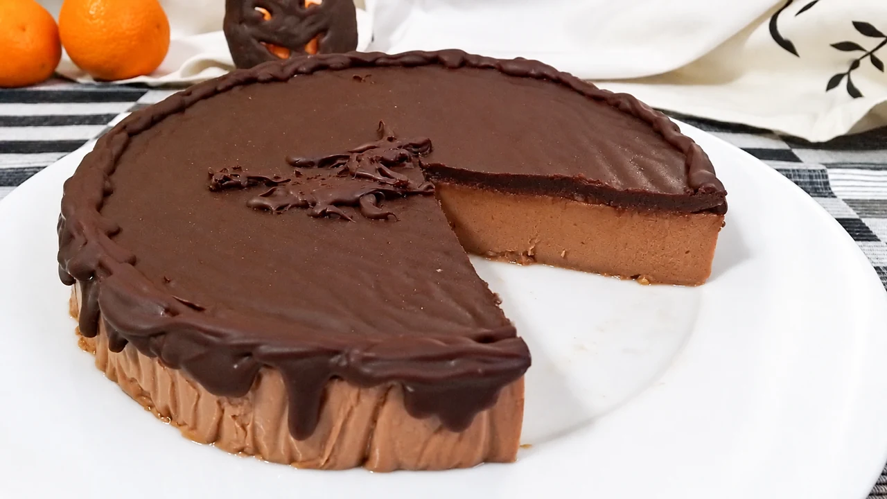 Tarta fría de chocolate, 3 ingredientes,