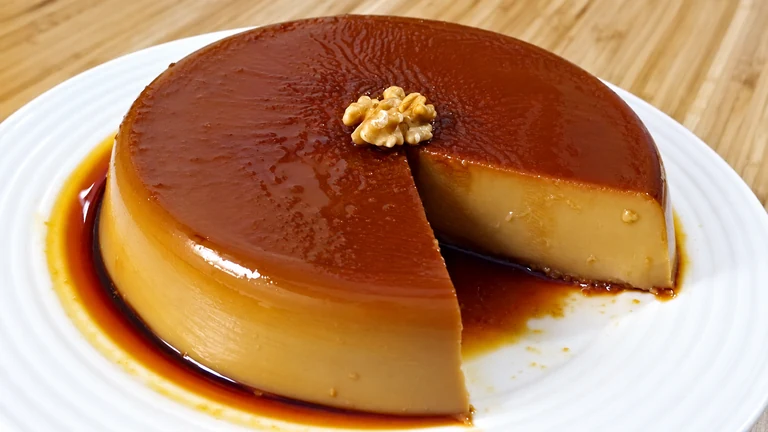 Flan de café, sin horno,