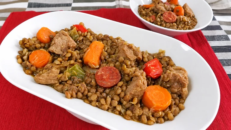 Lentejas caseras, con chorizo,