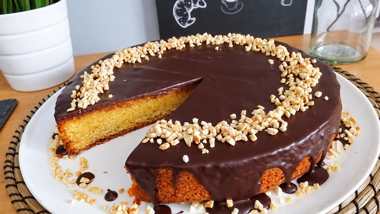 Tarta almendra y naranja,