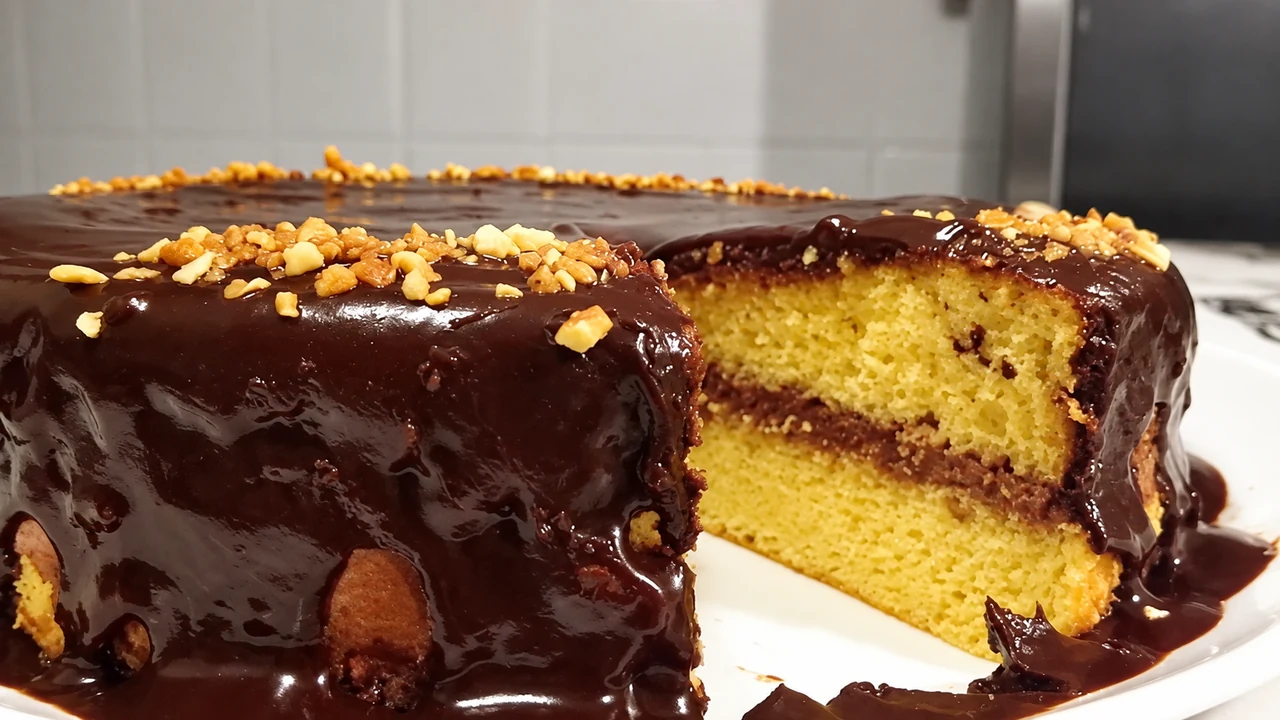 Tarta con Crema de Queso y Chocolate,