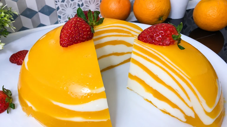 pastel cebra de naranja