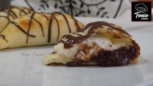 Pizza calzone de Nutella y queso