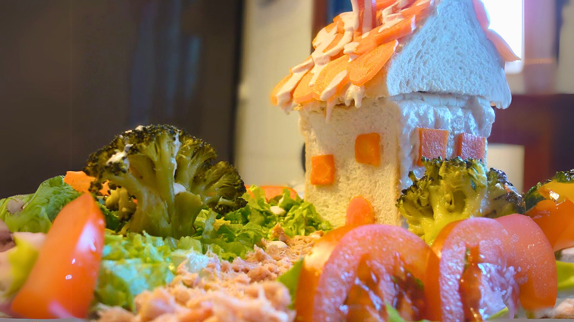 Ensalada mixta, casita de ensalada,