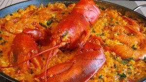 arroz con bogavante, paella de marisco,