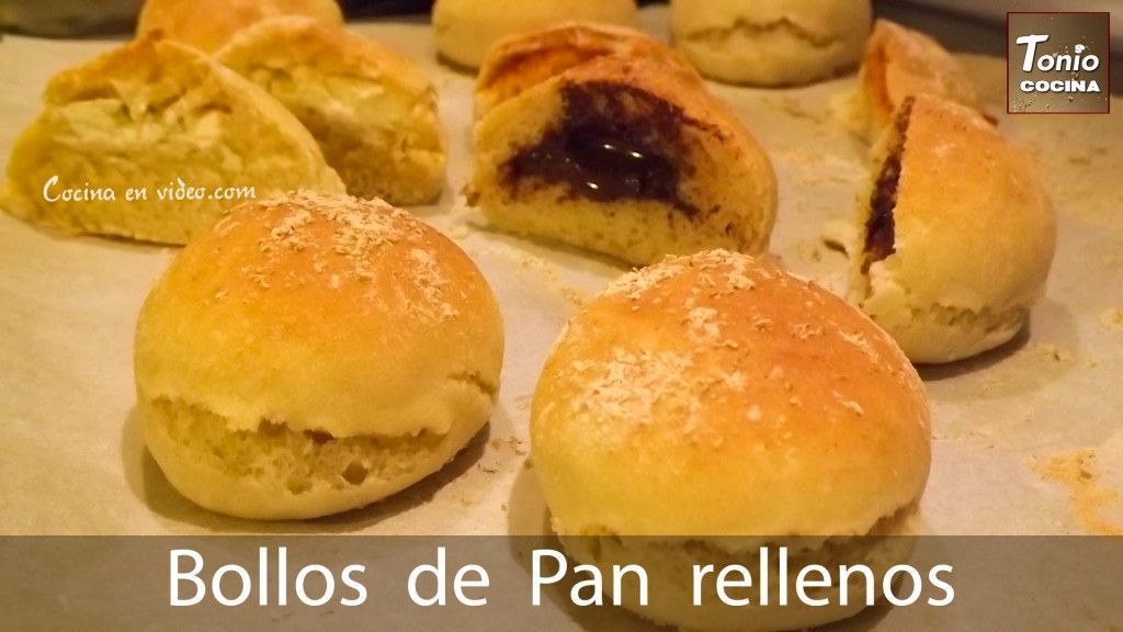Bollos de pan rellenos, pan para principiantes,