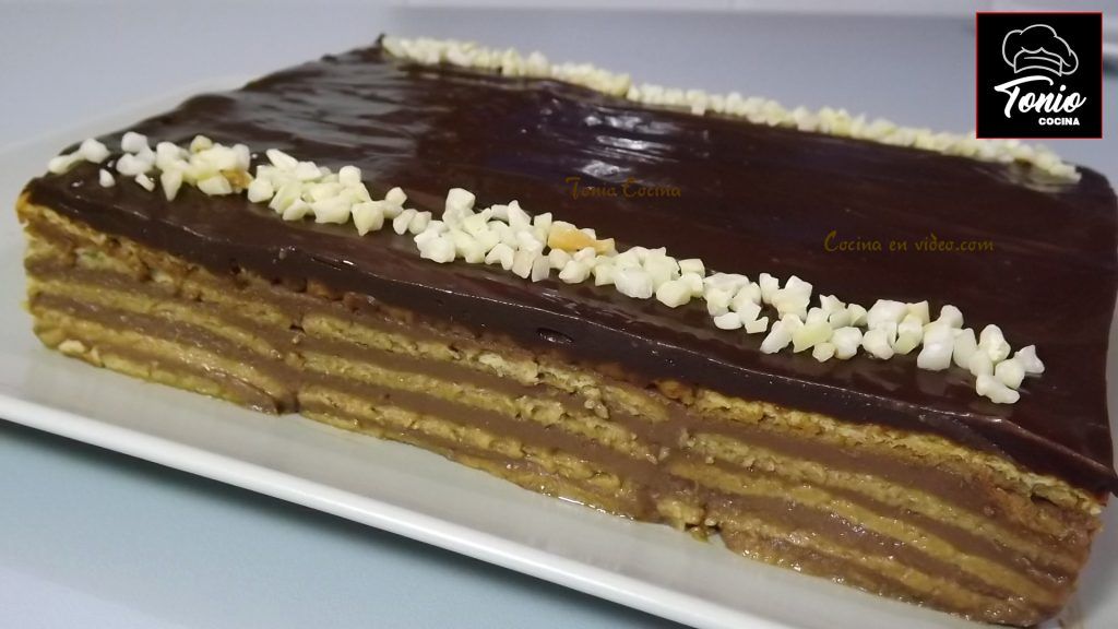 Tarta de la abuela. crema de chocolate, Crema pastelera,