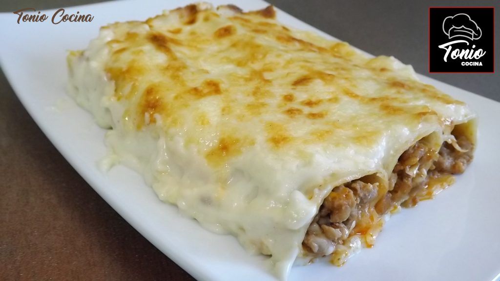 Canelones de carne,