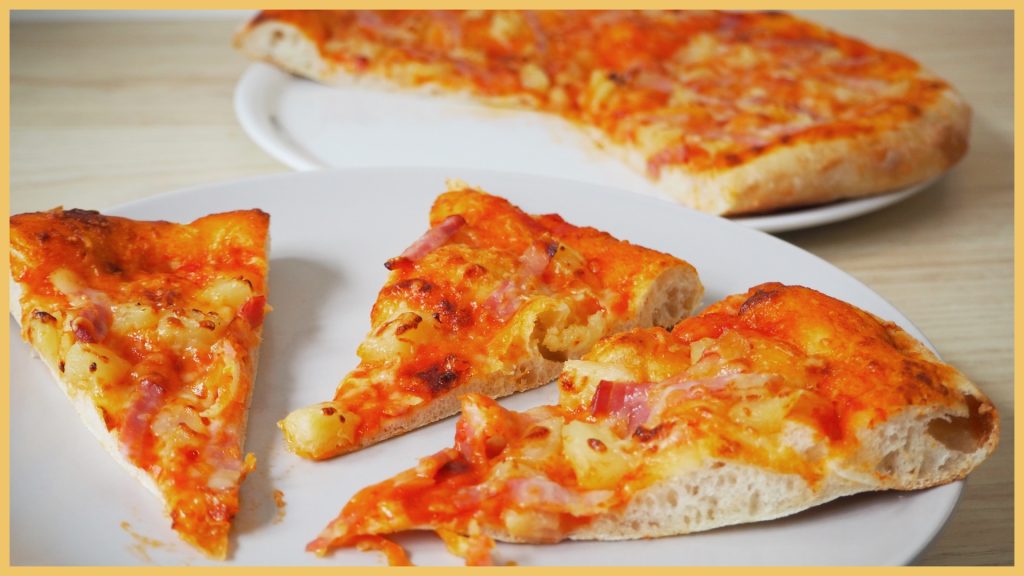 Pizza Tropicale, masa de pizza casera,